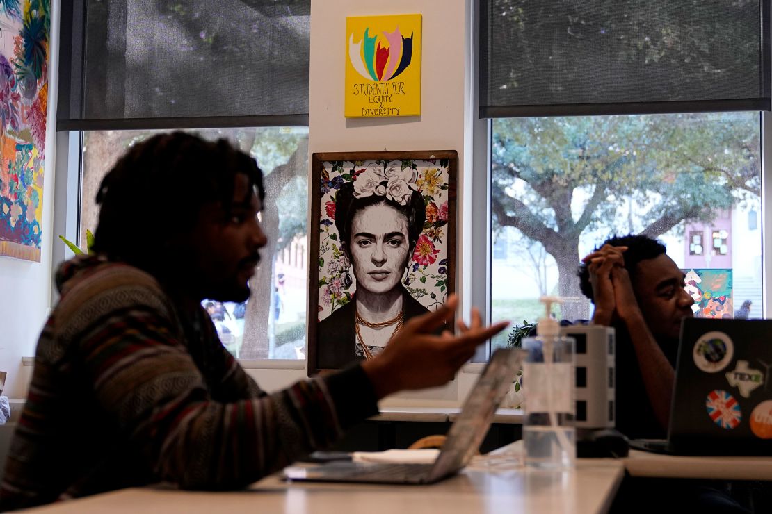 University of Texas at Austin students continue to make use of a space that housed the school's "Multicultural Center" after the name was removed from the wall.