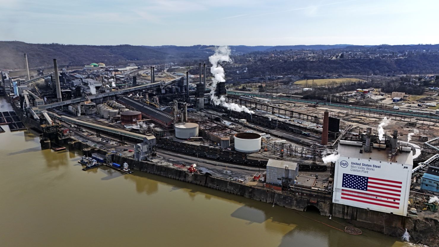 United States Steel Mon Valley Works Clairton Plant in Pennsylvania, on February 26, 2024.