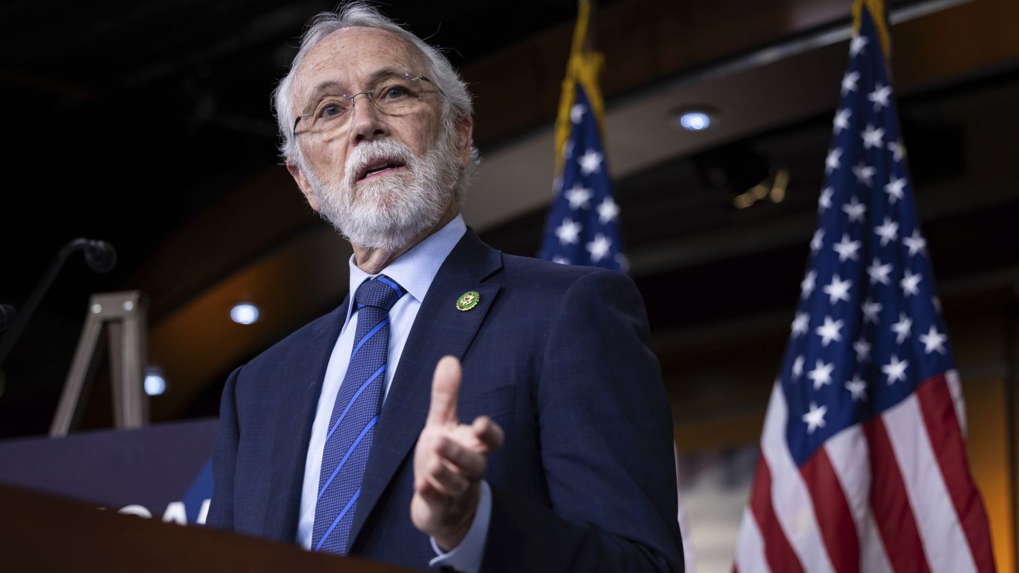 Washington Rep. Dan Newhouse speaks during a news conference on Capitol Hill in Washington, DC, on February 29, 2024.