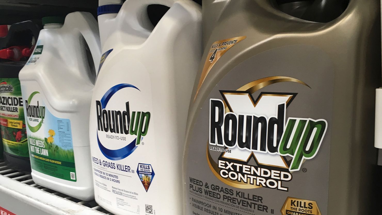 Weedkiller Roundup are displayed on a store shelf in San Francisco on February 2019.
