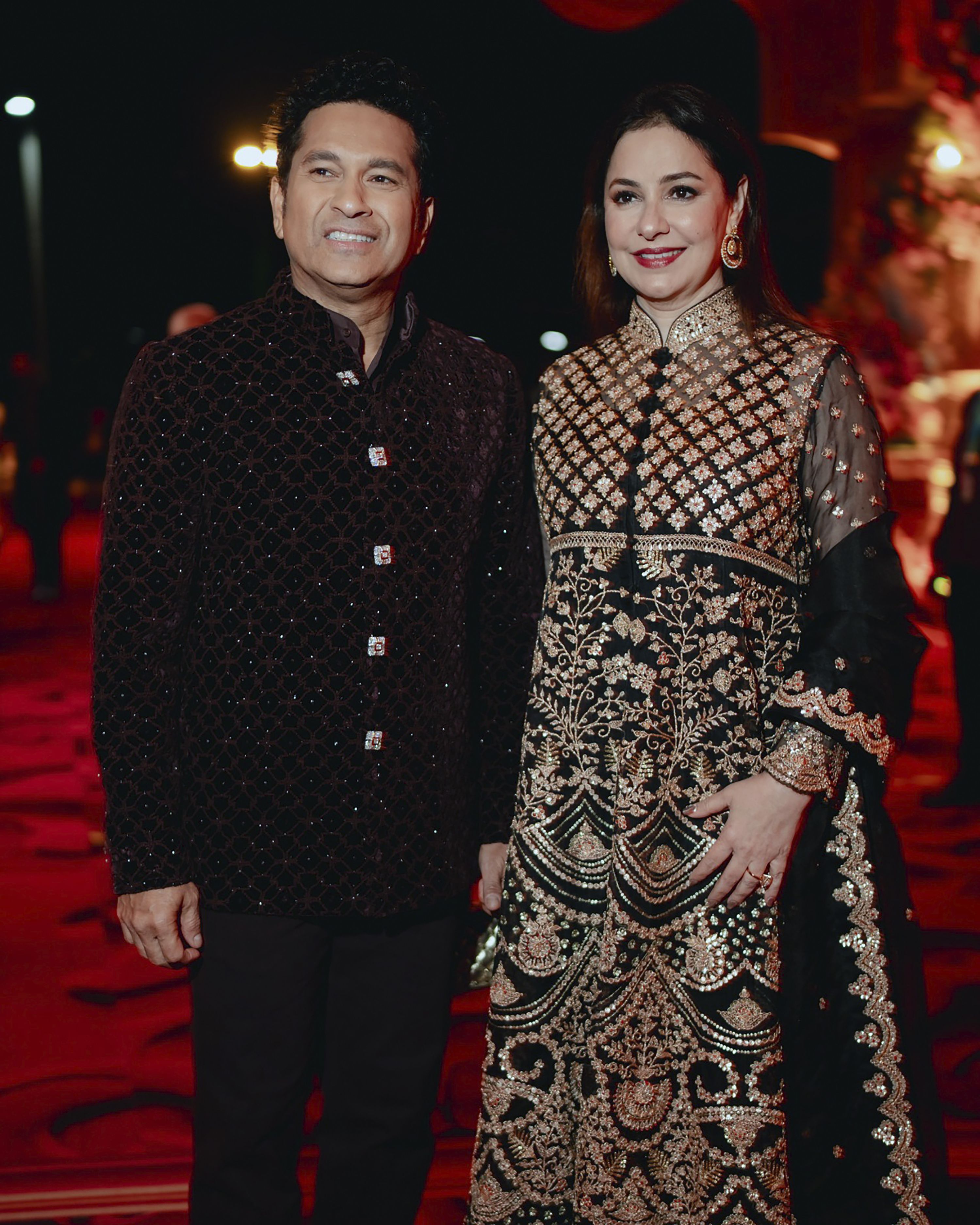 Former Indian cricket star Sachin Tendulkar with his wife Anjali.