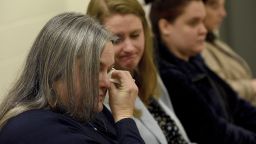 Michelle Raftery, who was a foster mother for Harmony Montgomery, reacts to Kayla Montgomery being granted parole during her hearing at the New Hampshire Correctional Facility for Women in Concord, N.H., on Thursday, March 7, 2024.