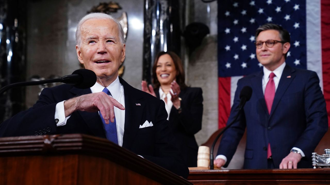 President Joe Biden delivers the State of the Union address to a joint session of Congress at the US Capitol on Thursday in Washington, DC.