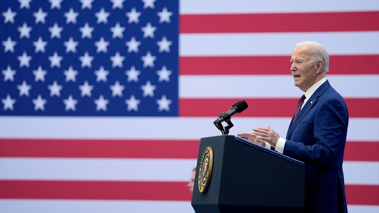 President Joe Biden delivers remarks during an event at the YMCA Allard Center, on March 11, 2024, in Goffstown, N.H.