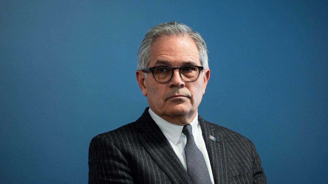 Philadelphia District Attorney Larry Krasner takes part in a news conference in Philadelphia on March 11, 2024.