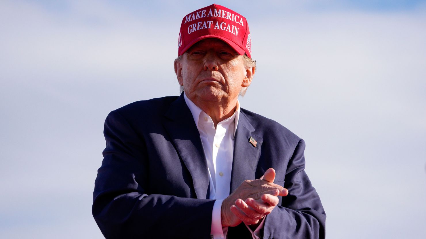 Former President Donald Trump at a campaign rally on March 16, 2024, in Vandalia, Ohio.
