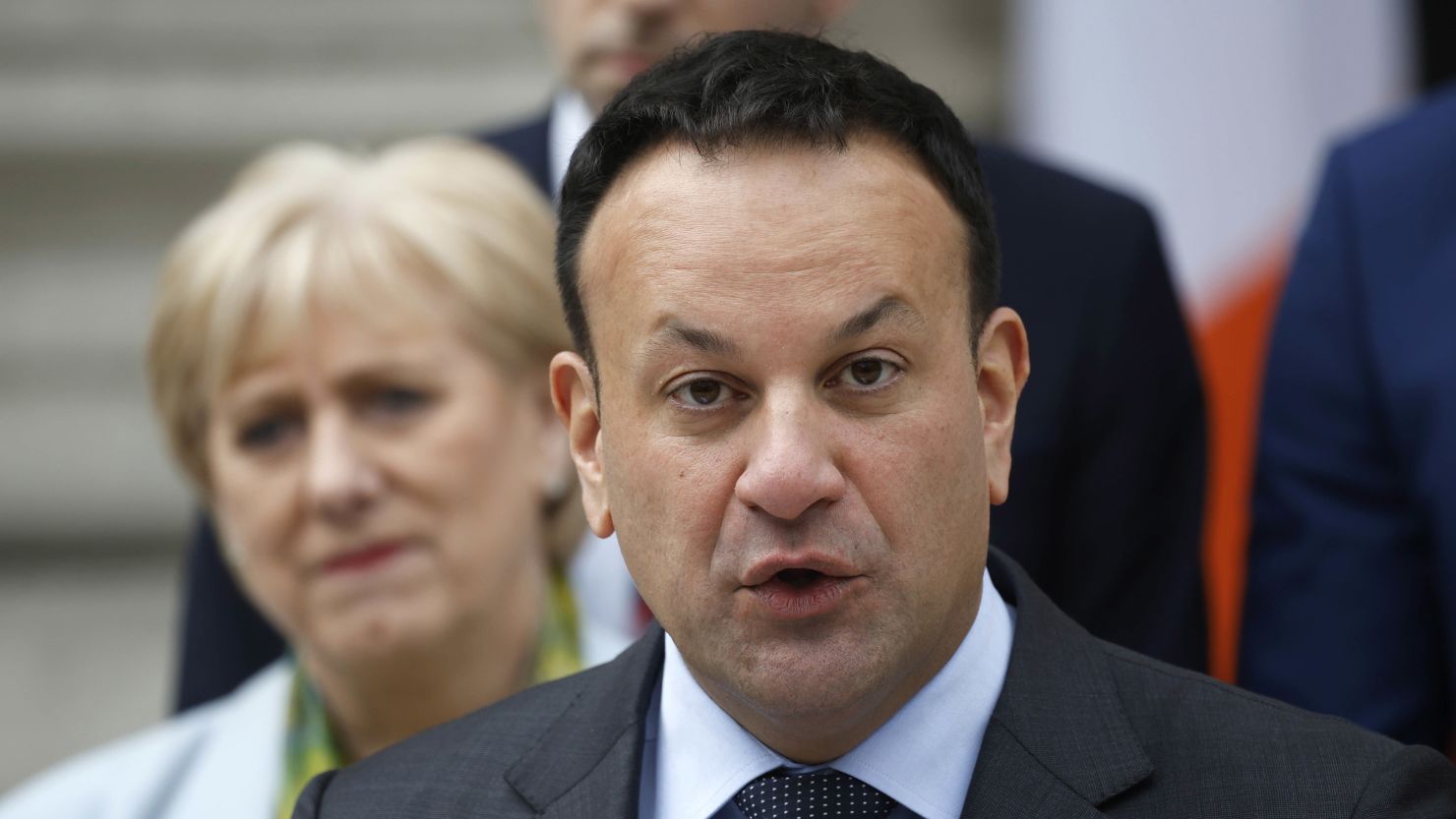 Irish Prime Minister Leo Varadkar made his announcement alongside party colleagues.