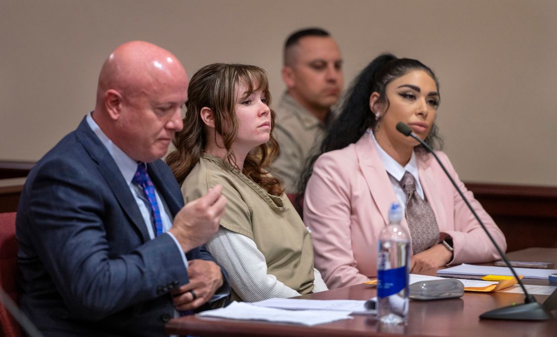 Hannah Gutierrez Reed, center, spoke in court Monday and asked to be sentenced to probation.