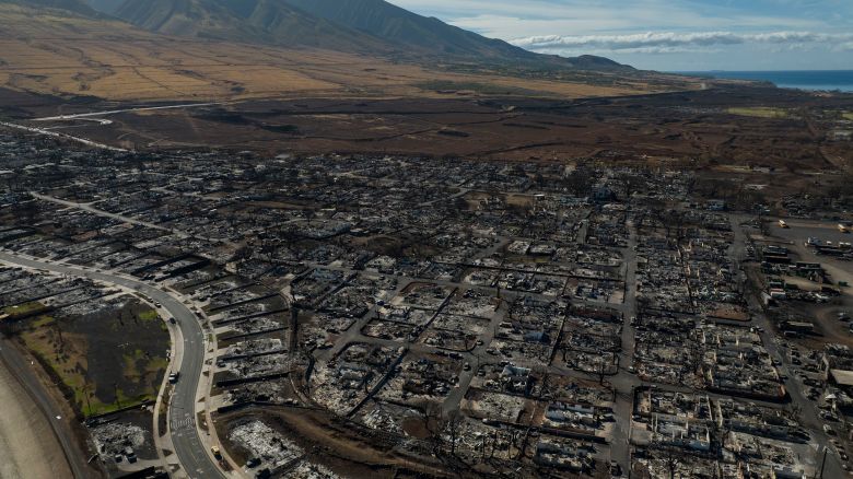 FILE - A general view shows the aftermath of a wildfire in Lahaina, Hawaii, Thursday, Aug. 17, 2023. The Maui Fire Department is expected to release a report Tuesday, April 16, 2024, detailing how the agency responded to a series of wildfires that burned on the island during a windstorm last August. (AP Photo/Jae C. Hong, File)