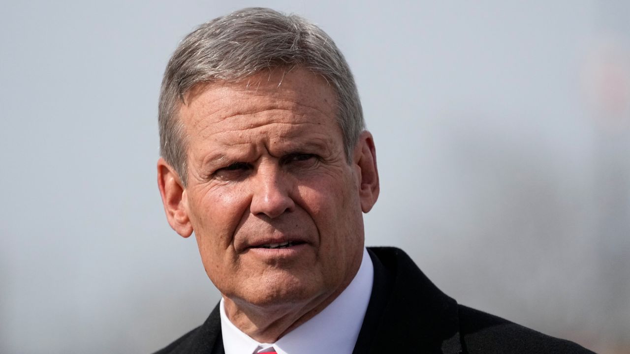 Bill Lee attends a Tennessee Titans ceremony in Nashville, Tennessee, on February 29.