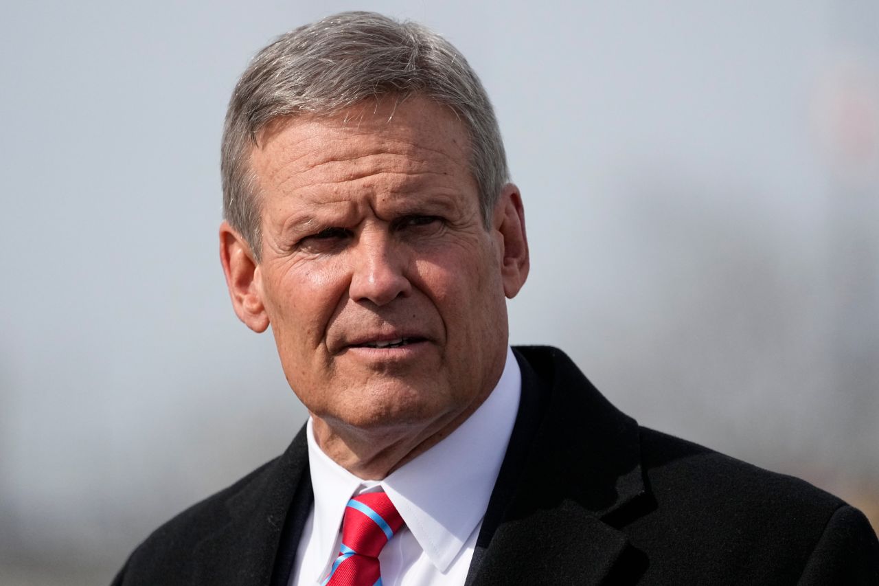 Bill Lee attends a Tennessee Titans ceremony in Nashville, Tennessee, on February 29.