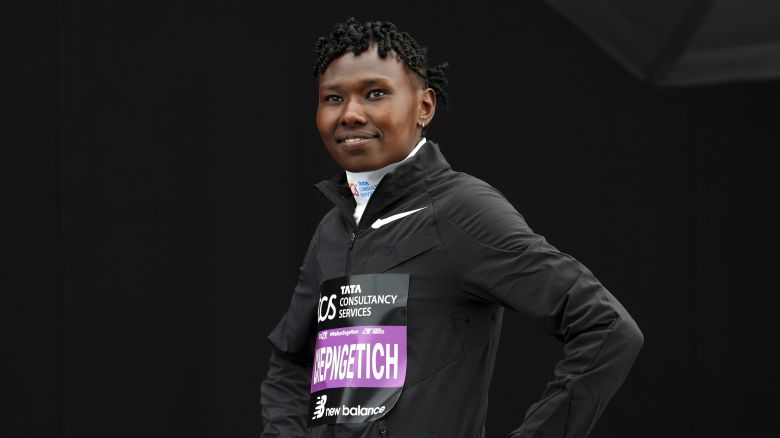 Kenya's Ruth Chepngetich ahead of the elite women's press conference held at the TCS London Marathon media centre in St James's Park ahead of the TCS London Marathon 2024, on April 18, 2024.