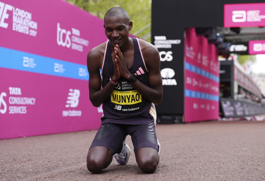Alexander Mutiso Munyao after winning the men's elite race.