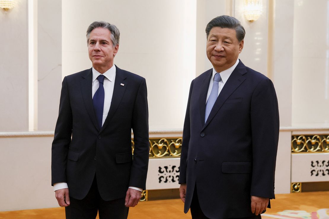 Secretary of State Antony Blinken meets with Chinese leader Xi Jinping in the Great Hall of the People in Beijing, China on June 19, 2023.