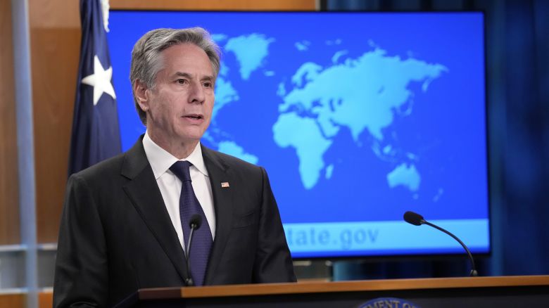 Secretary of State Antony Blinken speaks about the recently released 2023 Country Reports on Human Rights Practices during a briefing at the State Department in Washington, Monday, April 22, 2024.