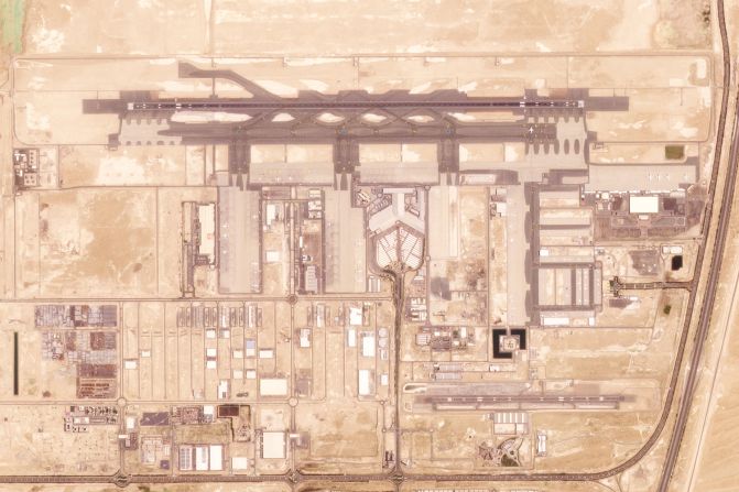 <strong>From the air: </strong>This satellite image from Planet Labs PBC shows Al Maktoum International Airport at Dubai World Central on Friday, April 26, 2024.