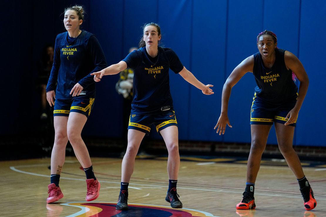 Clark (center) and Boston (right) could be a tough tandem for opposing defenses to stop next season and a fruitful long-term partnership for the Fever.