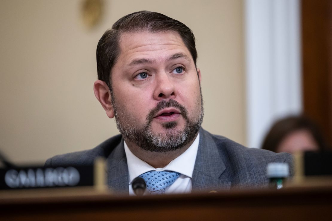 Rep. Ruben Gallego speaks during a House Natural Resources Committee hearing on Capitol Hill May 1, 2024.