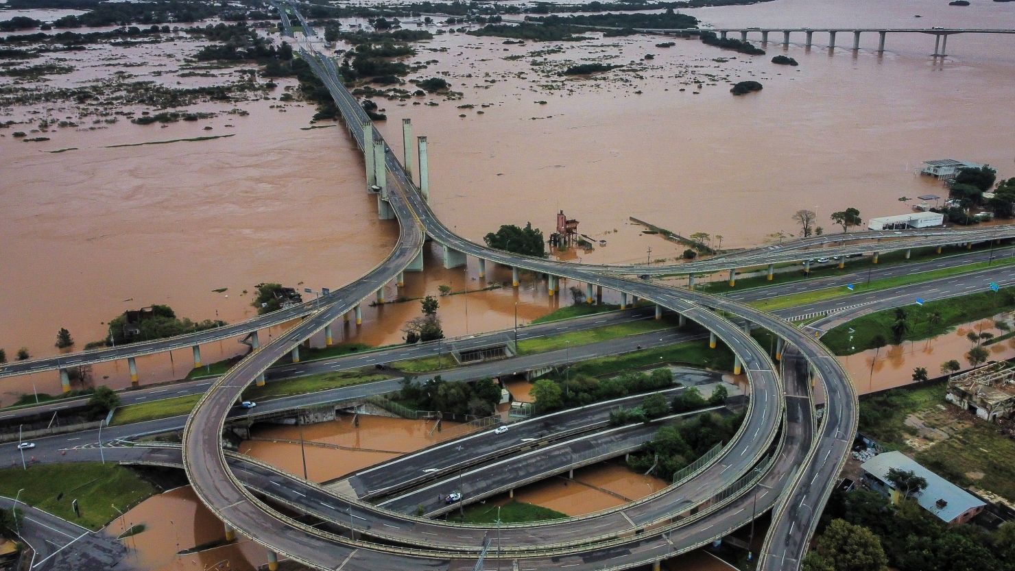 An aerial view of an area flooded by heavy rains in Porto Alegre, Rio Grande do Sul state, Brazil, May 3, 2024.