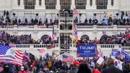 Insurrectionists loyal to President Donald Trump breach the U.S. Capitol in Washington, D.C. on January 6, 2021.