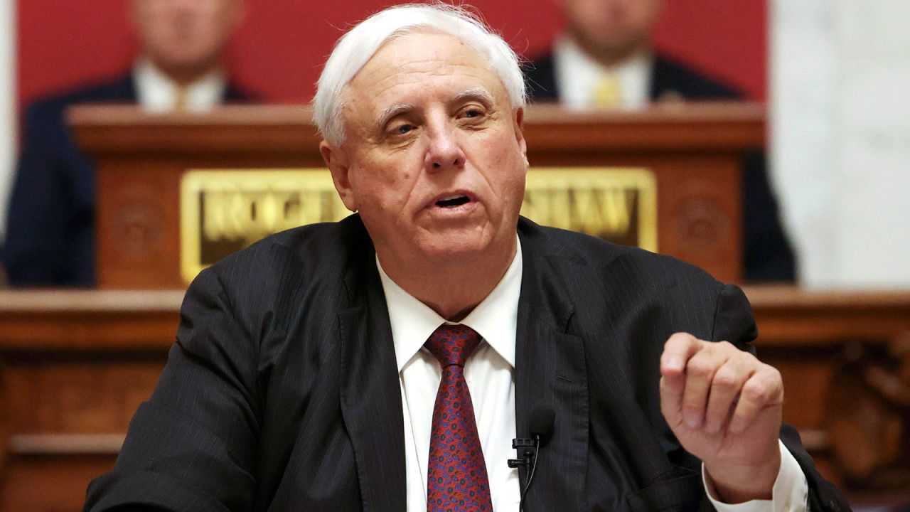 FILE - West Virginia Gov. Jim Justice speaks at the state capitol in Charleston, W.Va., on Jan. 11, 2023. When West Virginia Republican primary voters head to the polls Tuesday, May 14, 2024, they'll have a hard time finding a major candidate on the ballot in any statewide race who openly acknowledges President Joe Biden as the winner of the 2020 election. Election denialism has become an unspoken check-off among Republicans in one of former President Donald Trump's most loyal states. Justice, who is running for the Senate, is the only candidate with Trump's endorsement. (AP Photo/Chris Jackson, File)