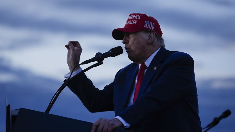 Republican presidential candidate former President Donald Trump speaks at a campaign rally in Wildwood, N.J., Saturday, May 11, 2024.