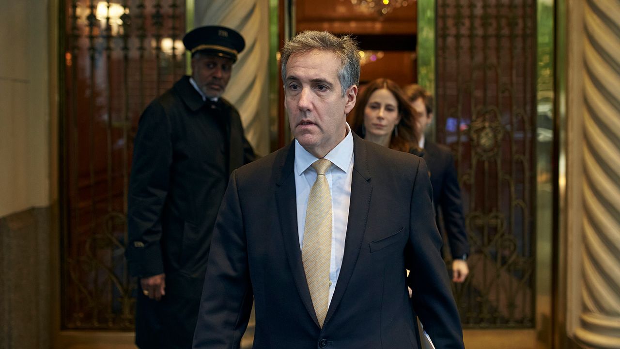 Michael Cohen departs his apartment building on his way to Manhattan criminal court, on May 16, 2024, in New York.