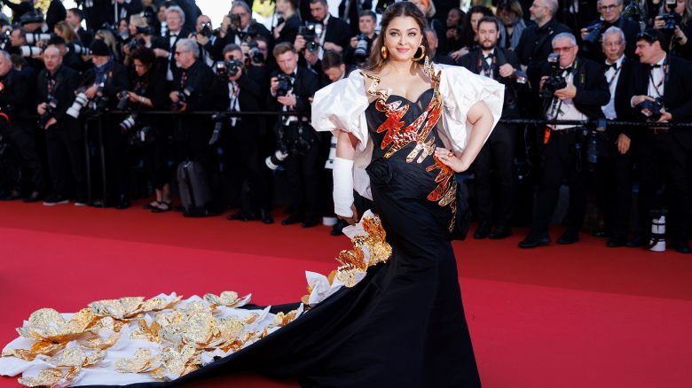 Aishwarya Rai Bachchan poses for photographers upon arrival at the premiere of the film 'Megalopolis' at the 77th international film festival, Cannes, southern France, Thursday, May 16, 2024. (Photo by Vianney Le Caer/Invision/AP)