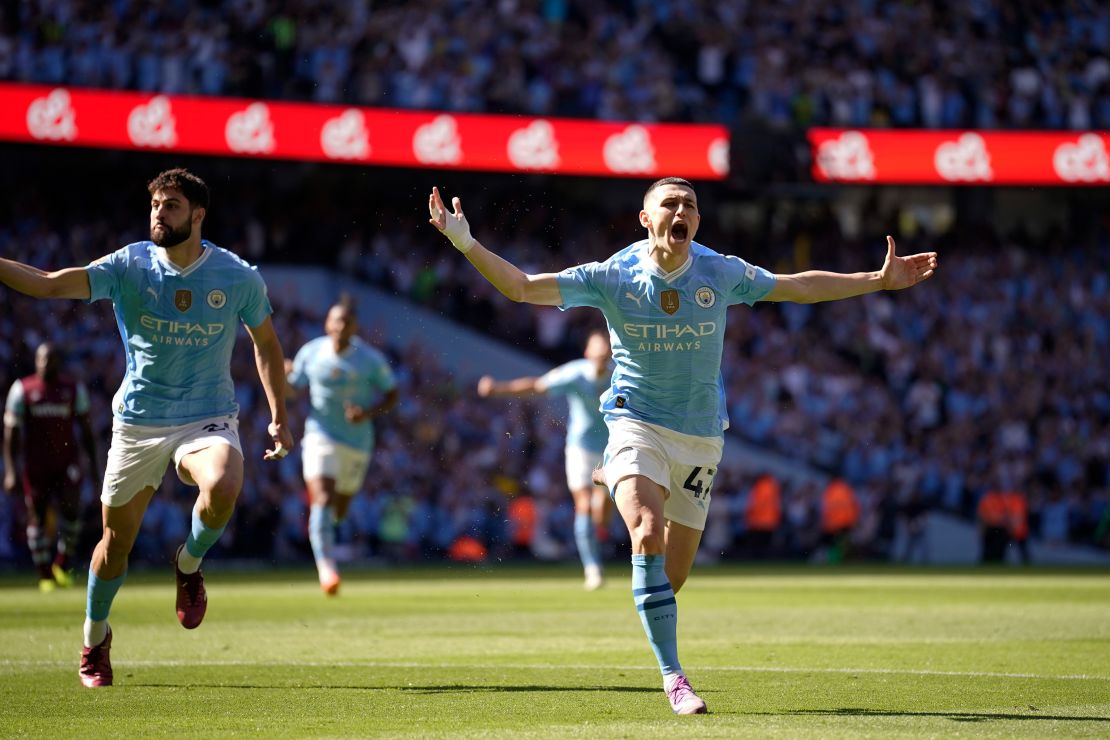 Phil Foden scored two first-half goals for Manchester City.