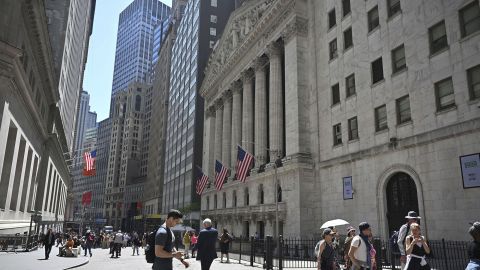 Atmosphere in and around Wall Street and The New York Stock Exchange (NYSE) in the Financial District of Lower Manhattan, New York City on May 21, 2024.