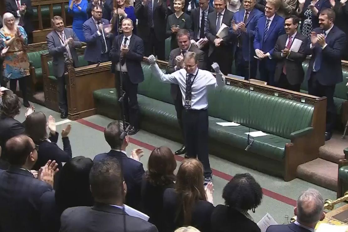 Mackinlay is applauded by other members of parliament on Wednesday.