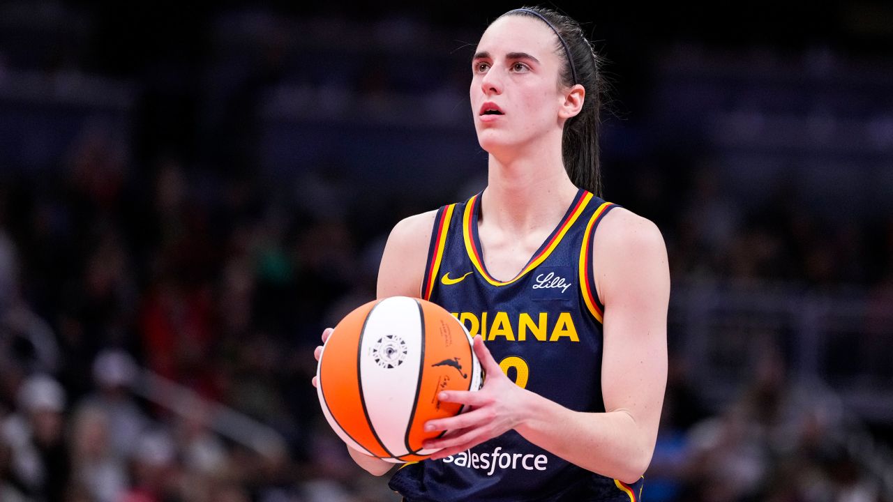 Indiana Fever guard Caitlin Clark playing in late May, 2024.