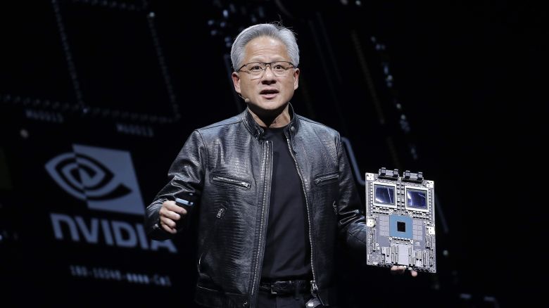 Nvidia CEO Jensen Huang delivers a speech during the Computex 2024 exhibition in Taipei, Taiwan, on June 2, 2024.