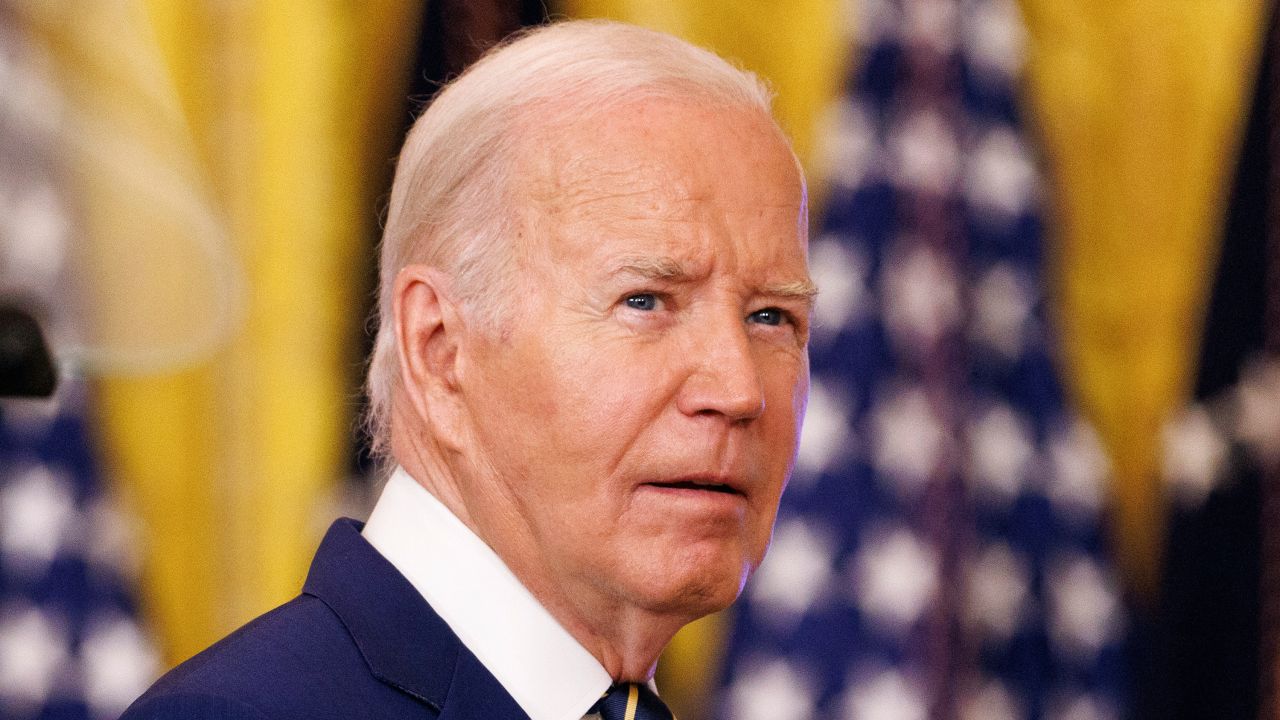 President Joe Biden gives remarks on the southern border and asylum seekers in the East Room of the White House in Washington, DC, on June 4, 2024. President Biden signed an executive order that will temporarily shut down the asylum seeking process.