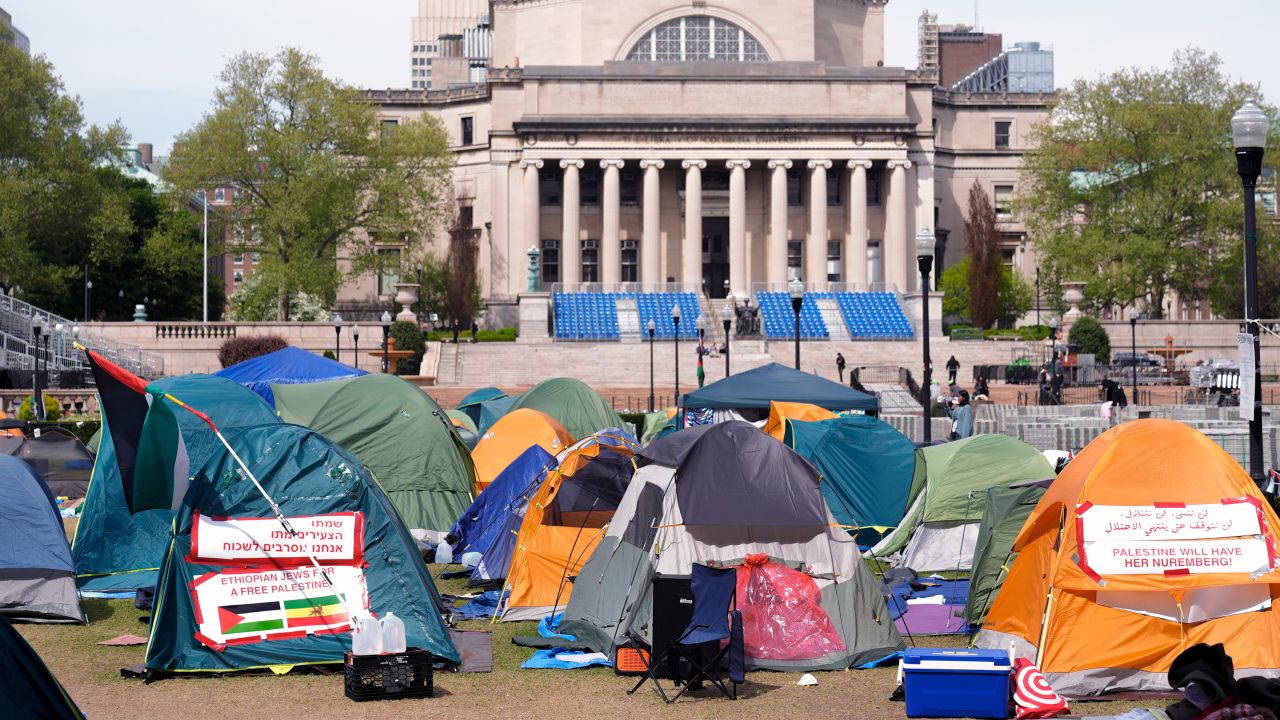 FILE - Student protesters camp on the campus of Columbia University, Tuesday, April 30, 2024, in New York.
