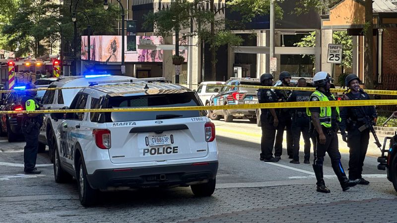 A man shot and wounded 3 people in a downtown Atlanta food court before he was shot by a police officer, officials say