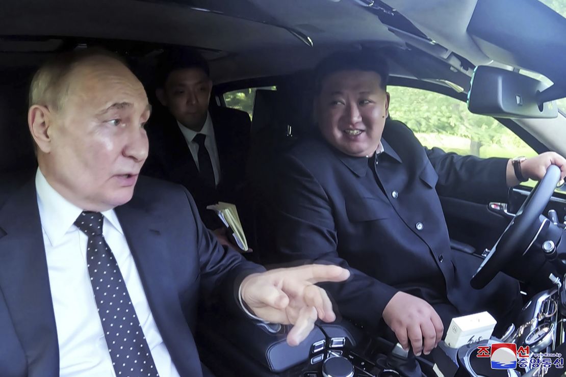 Putin and Kim seen laughing in Russian-made Aurus limousine after ...