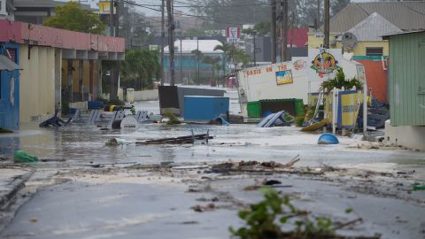 Hurricane Beryl floods a street in Hastings, Barbados, Monday, July 1, 2024. (AP Photo/Ricardo Mazalan)