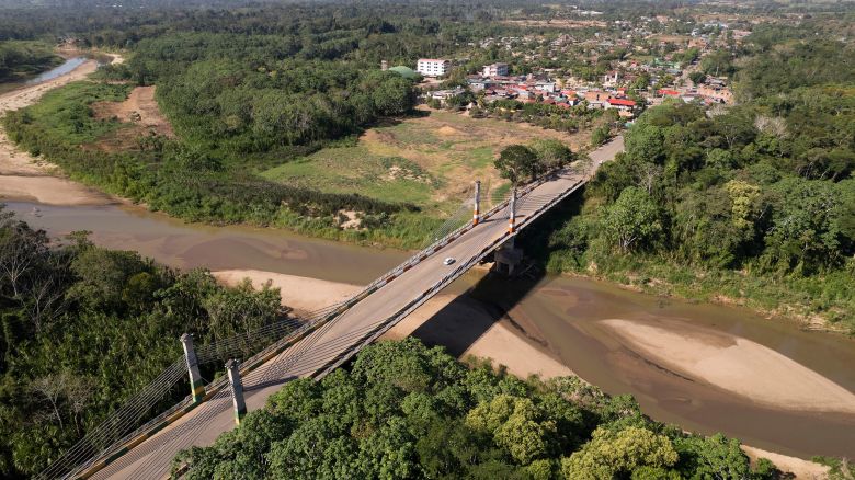 The Integration border bridge connects Assis, Brazil, left, and I?apari, Peru, on June 20, 2024.