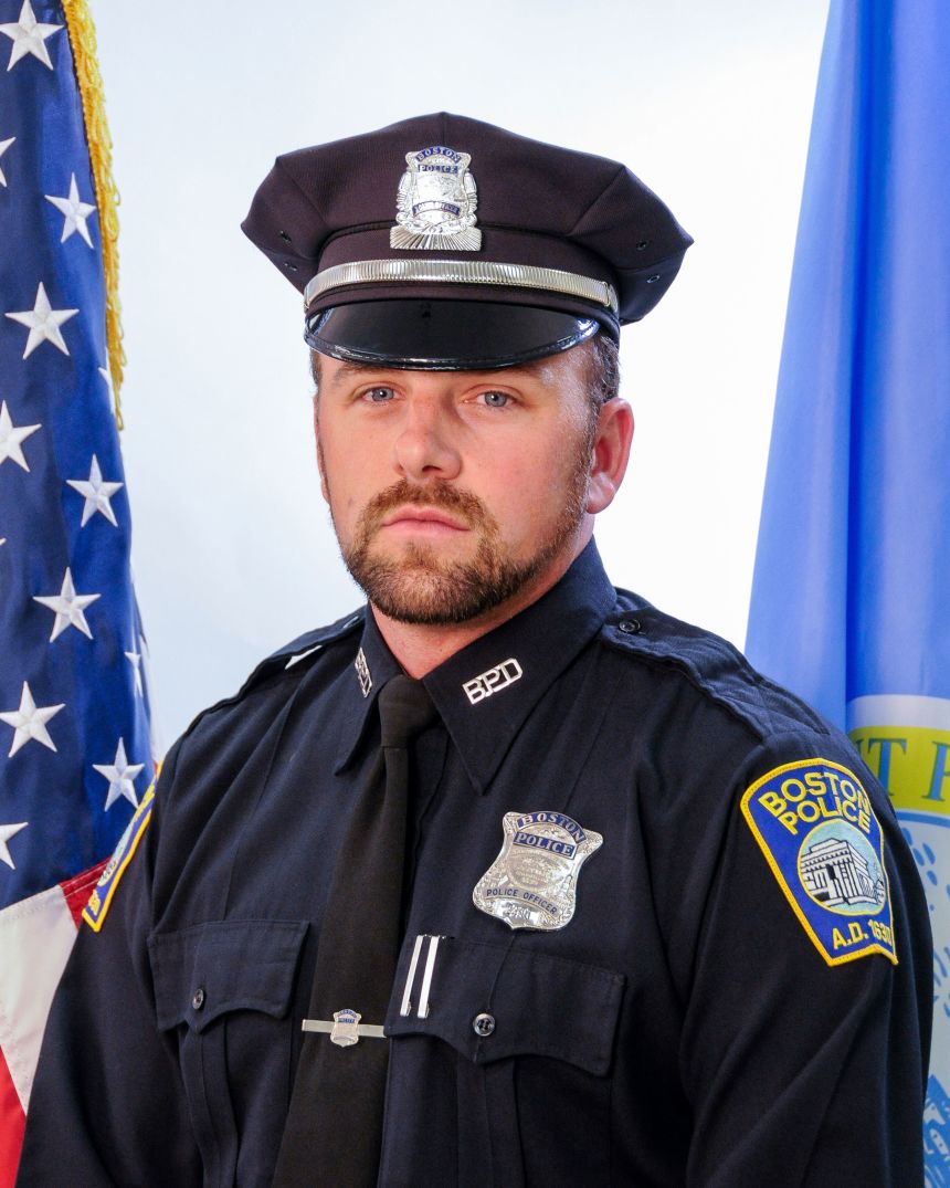 File - This picture released by Boston Police Department shows undivided photo officer John O'Kif. A judge declared a mistory on Monday, July 1, 2024, when the gamblers in the case of Karen Reid, after the deadlock, who was accused of killing O'Kif, killed him with his SUV and left him in a snowfall. The prosecutors said in a statement that they intend to recover the case. (Boston Police Department AP, via file)