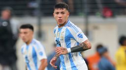 Enzo Fernández #24 of Argentina during the CONMEBOL Copa America - Semifinal game against Canada on July 9, 2024 at MetLife Stadium in East Rutherford, New Jersey.