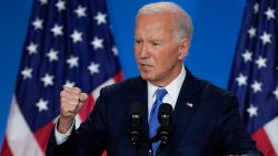 President Joe Biden speaks at a news conference following the NATO Summit in Washington, Thursday, July 11, 2024. (AP Photo/Matt Rourke)