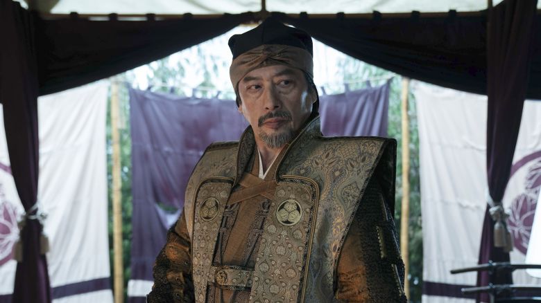 This image released by FX shows Hiroyuki Sanada in a scene from "Shogun."