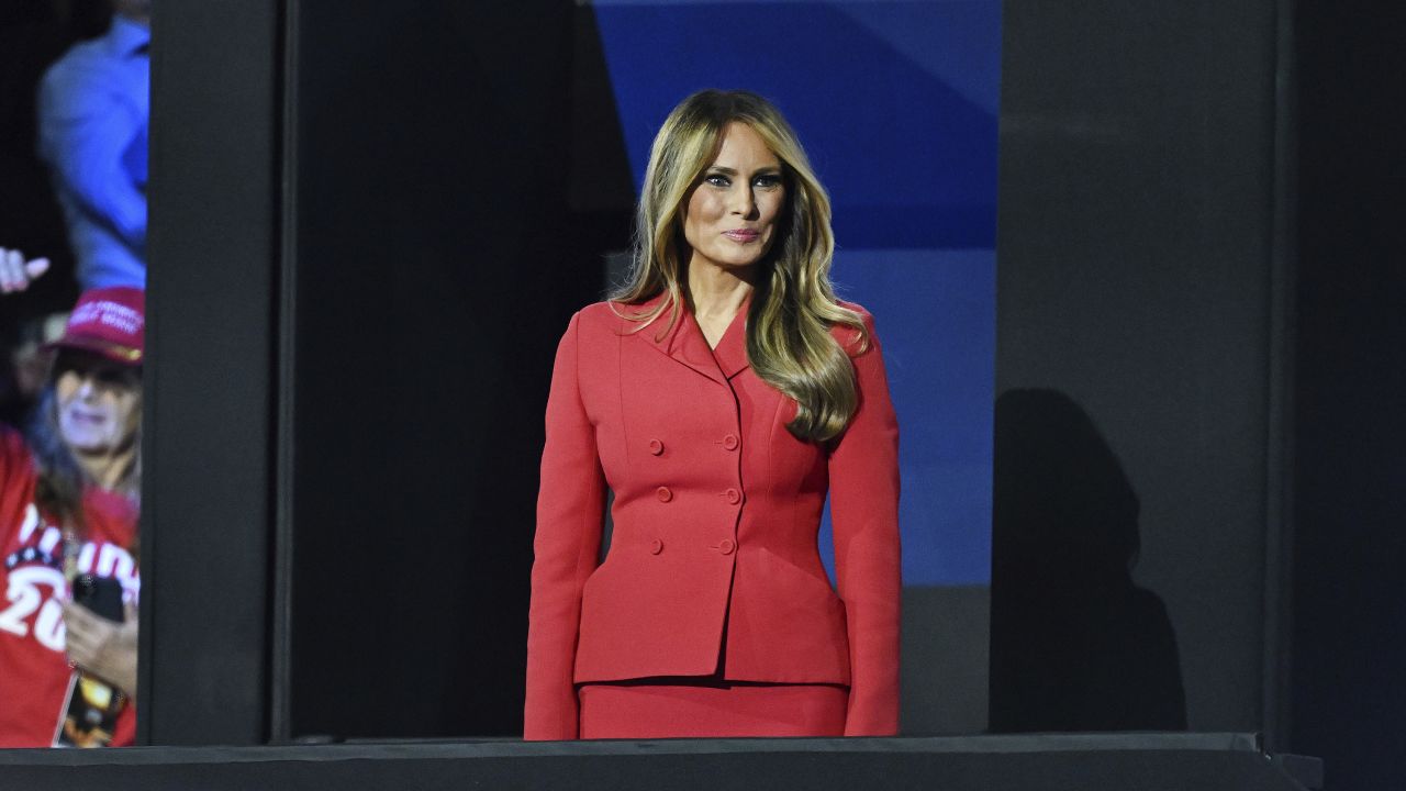 Former First Lady Melania Trump arrives on the fourth and final day of the 2024 Republican National Convention (RNC) at Fiserv Forum in Milwaukee, Wis., July 18, 2024.