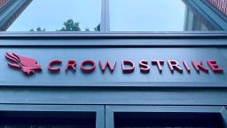 A Crowdstrike office is shown in Sunnyvale, Calif., on Friday, July 19, 2024.  An overnight outage was blamed on a software update that cybersecurity firm CrowdStrike sent to Microsoft computers of its corporate customers including many airlines. (AP Photo/Haven Daley) 