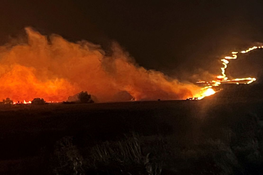 Smoke from the Durkee Fire is seen in eastern Oregon on July 22.