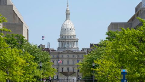 The Michigan State Capitol is photographed May 24, 2023, in Lansing, Michigan.