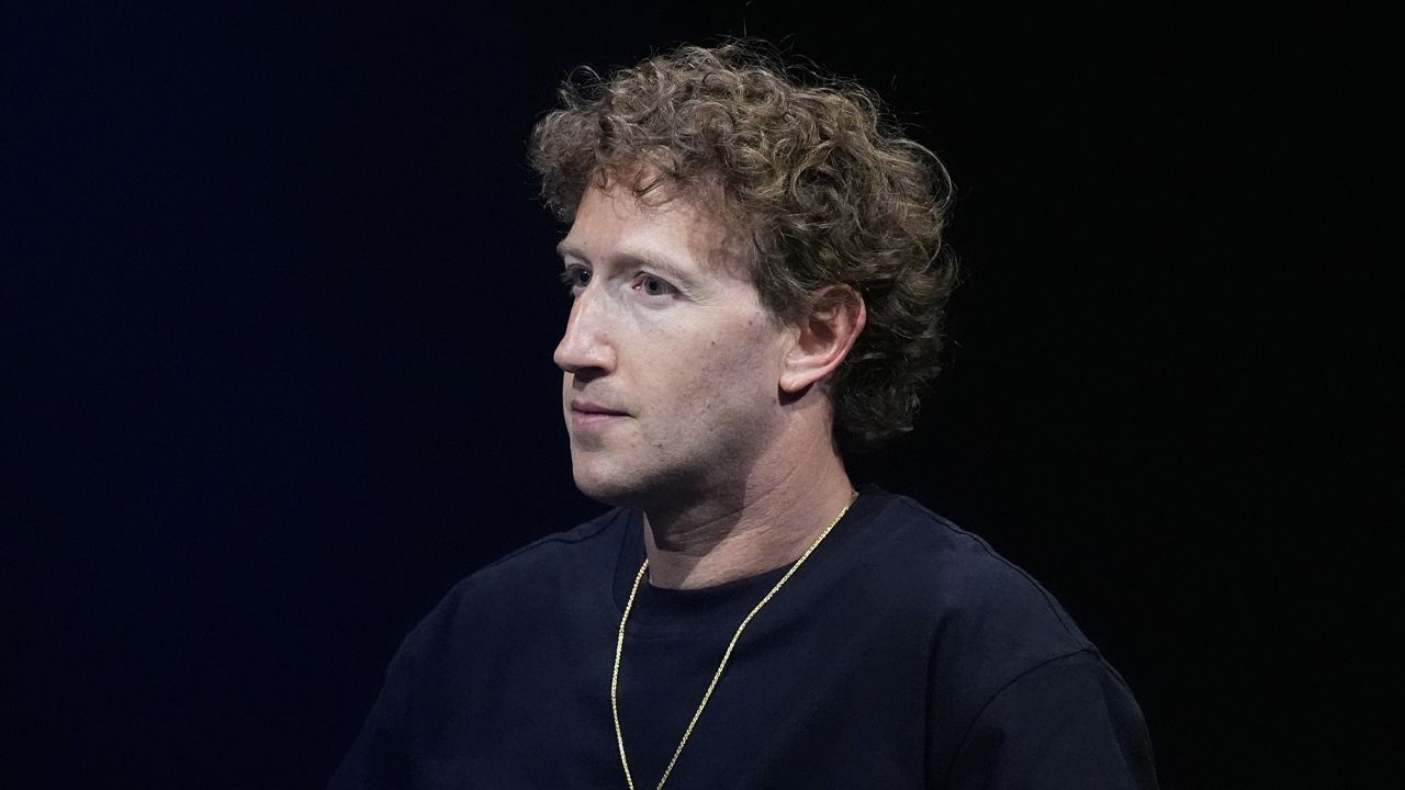 Mark Zuckerberg, chief executive officer of Meta, makes a point during an appearance at SIGGRAPH 2024, the premier conference on computer graphics and interactive techniques, Monday, July 29, 2024, in the Colorado Convention Center in downtown Denver.