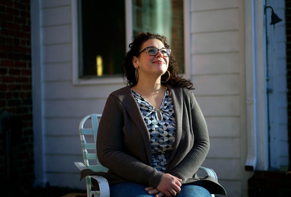 Danielle Nicholson, a former maternity home resident of the Paul Stefan Foundation, sits for a portrait on Friday, January 5, 2024, in Orange, Virginia. Nicholson, who spent almost 5 years at the Paul Stefan home after giving birth, is now raising her soon-to-be sixth grade daughter.