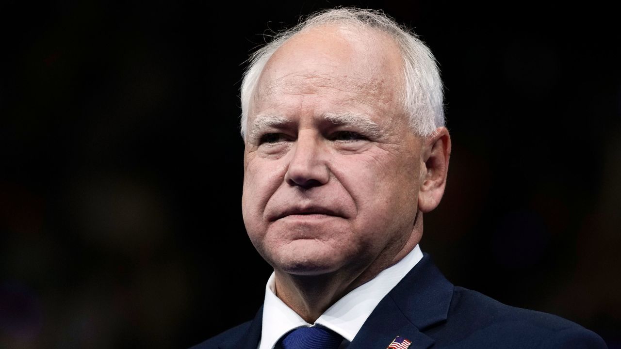 FILE - Minnesota Gov. Tim Walz, the running mate of Democratic presidential nominee Vice President Kamala Harris, is pictured at a campaign rally in Philadelphia, Aug. 6, 2024. (AP Photo/Matt Rourke)